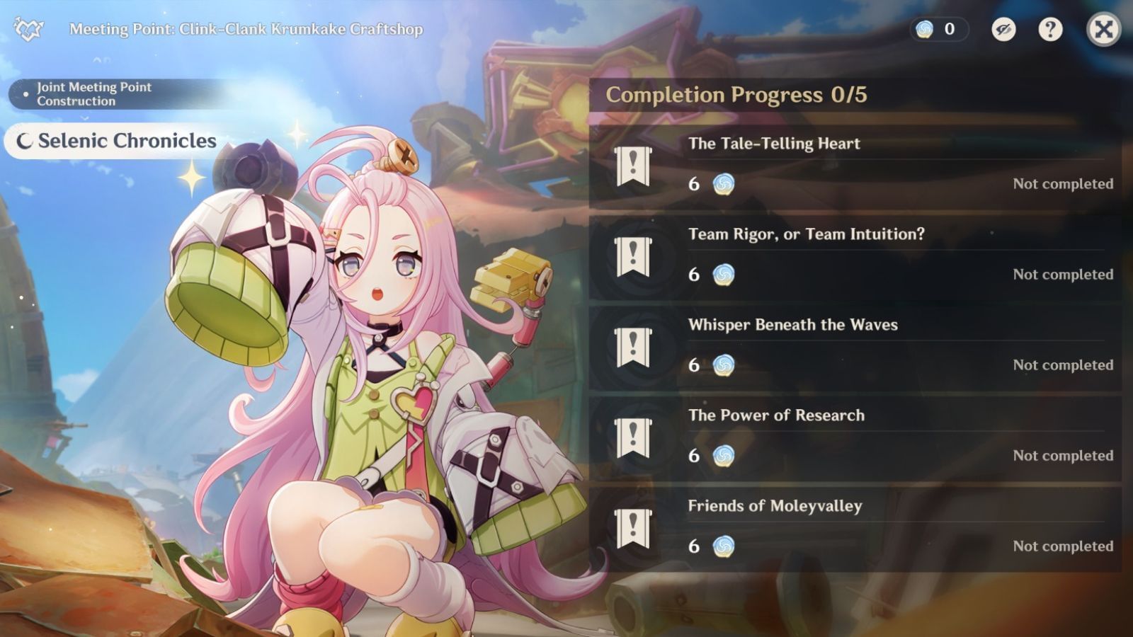 You can obtain Luna Sigils via the Selenic Chronicles from the new Meeting Points (Image via HoYoverse)