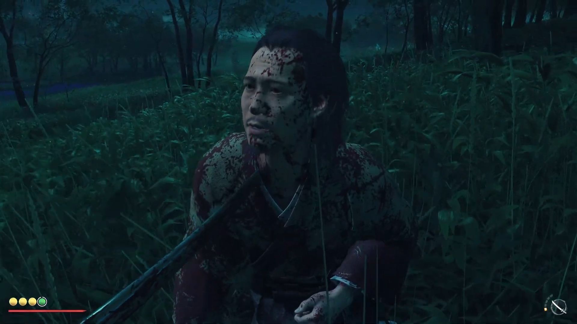 Cleaning Atsu&#039;s weapon in Ghost of Yotei is a great add-on (Image via Sucker Punch)