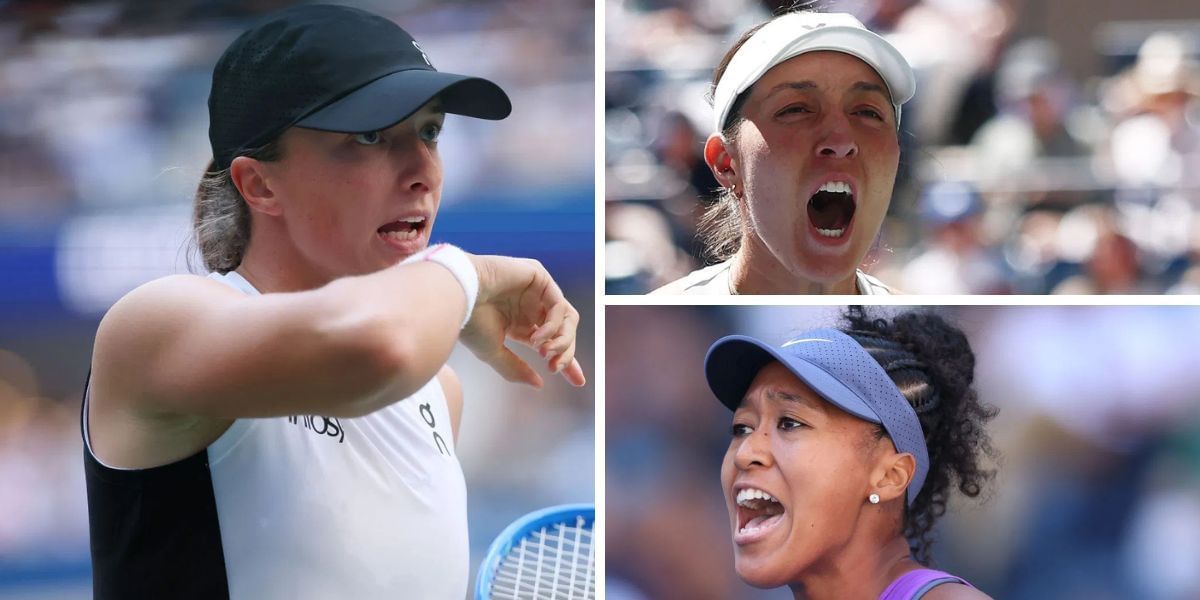 Iga Swiatek (left), Jessica Pegula (top right), Naomi Osaka (bottom right), Sources: Getty