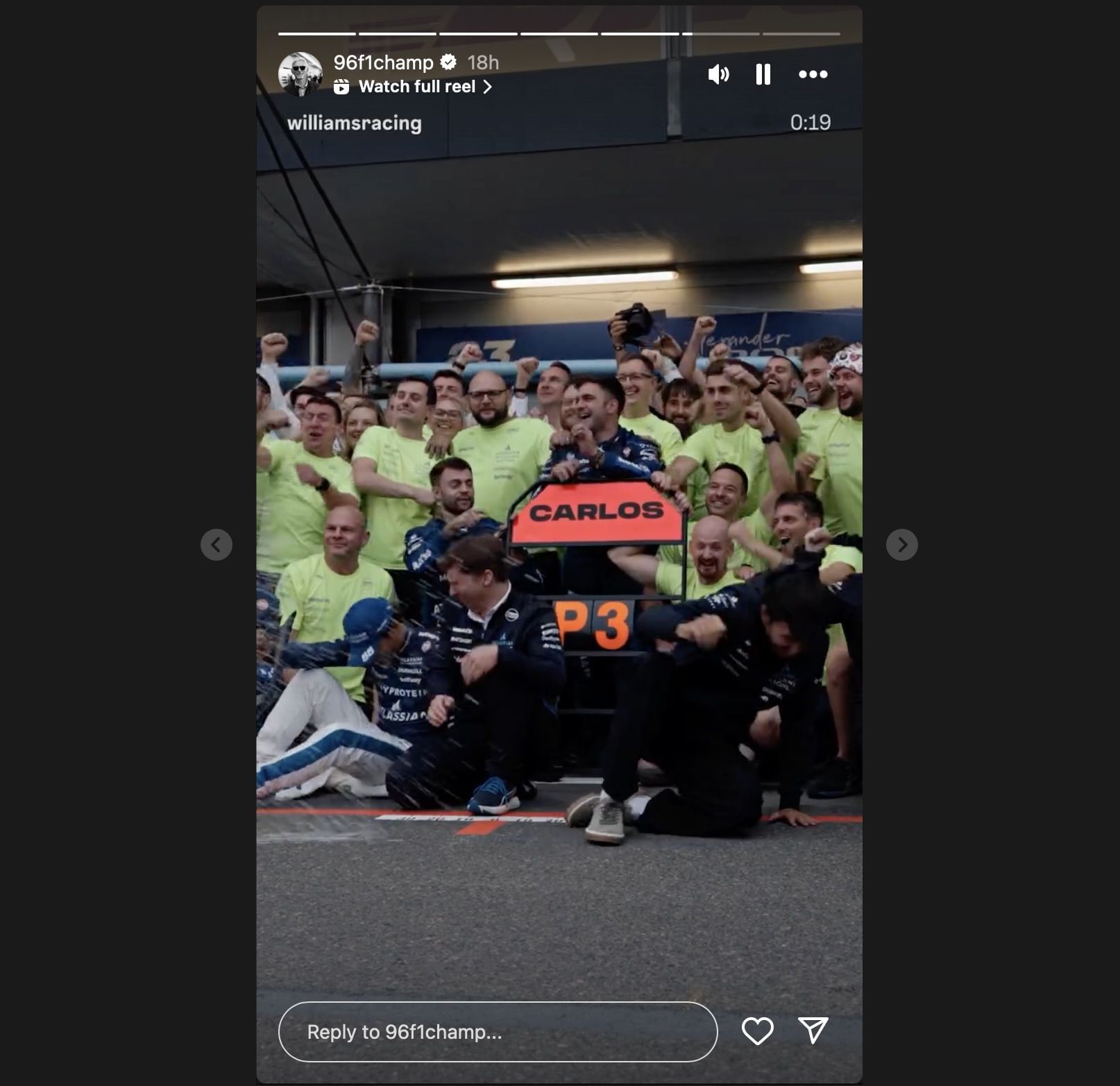 Screen grab from Damon Hill&#039;s Instagram story [via Instagram/@96f1champ]