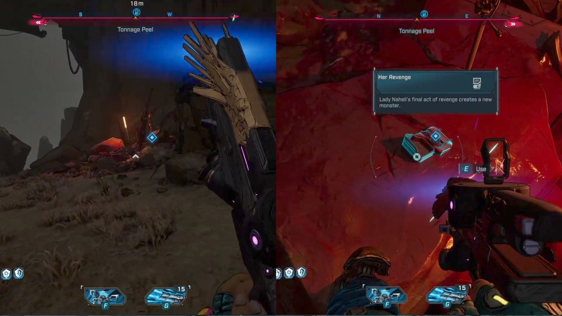 The log is located on a bloodstained rock by the roadside, amongst an altar of skeletons (Image via Gearbox Software)