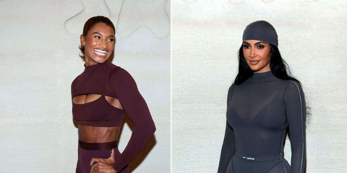 Sydney McLaughlin-Levrone&rsquo;s teammate Anna Cockrell attended Kim Kardashian&rsquo;s launch party. PHOTO: Both from Getty Images
