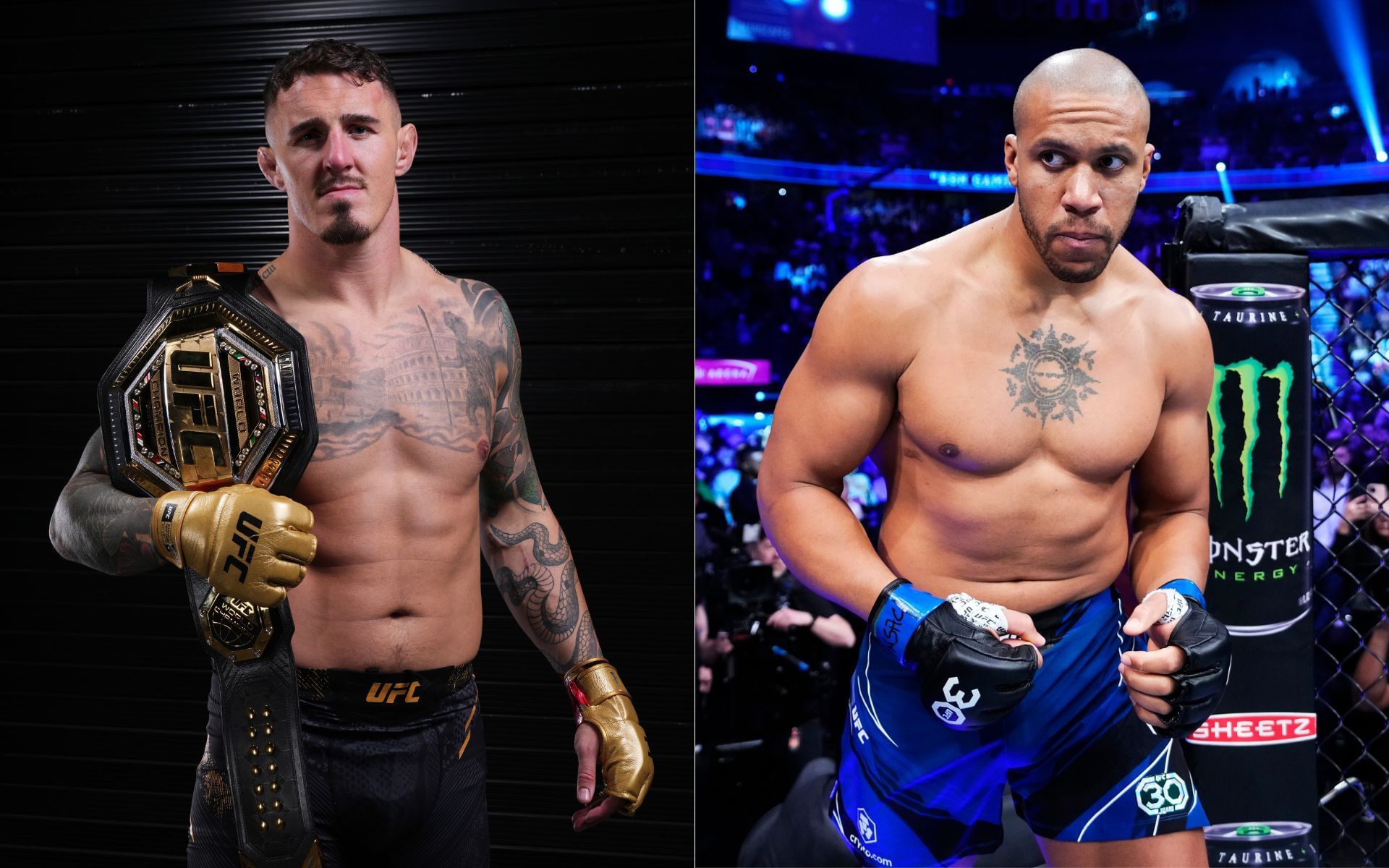 Tom Aspinall (left) and Ciryl Gane (right) will lock horns at UFC 321, with the heavyweight title on the line. [Images courtesy: Getty Images]