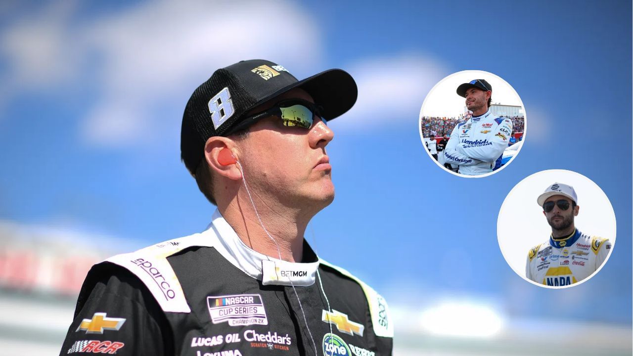 When Chase Elliott and Kyle Larson accepted the $100,000 challenge against Kyle Busch. Images via Imagn.