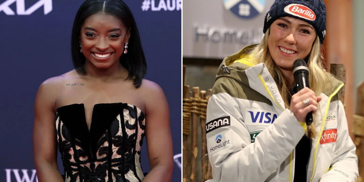 Simone Biles (L) and Mikaela Shiffrin (R). PHOTO: Both from Getty Images
