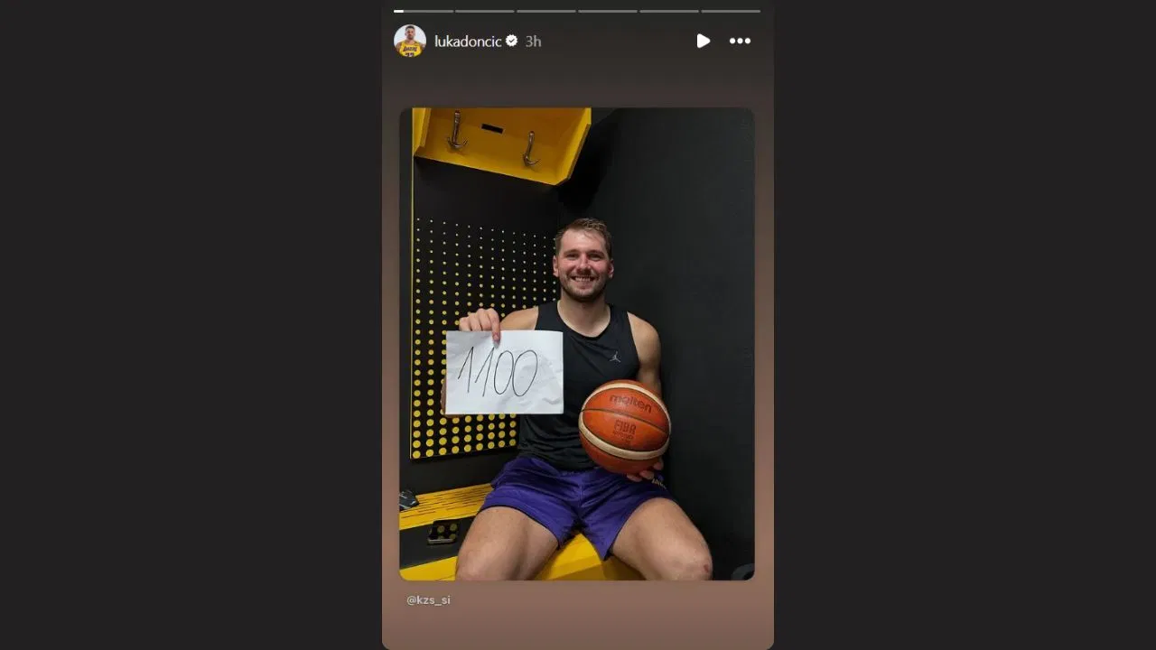 Luka Doncic shared Slovenian Basketball&#039;s IG post on his story. (Credits: @lukadoncic/IG)