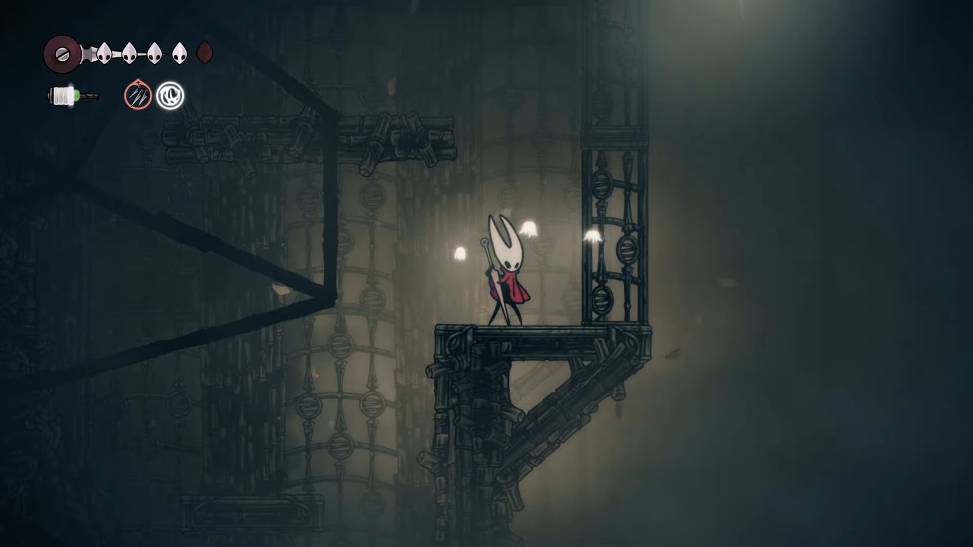 Playing Needolin (Image via Team Cherry || YouTube@/Kibbles Gaming)