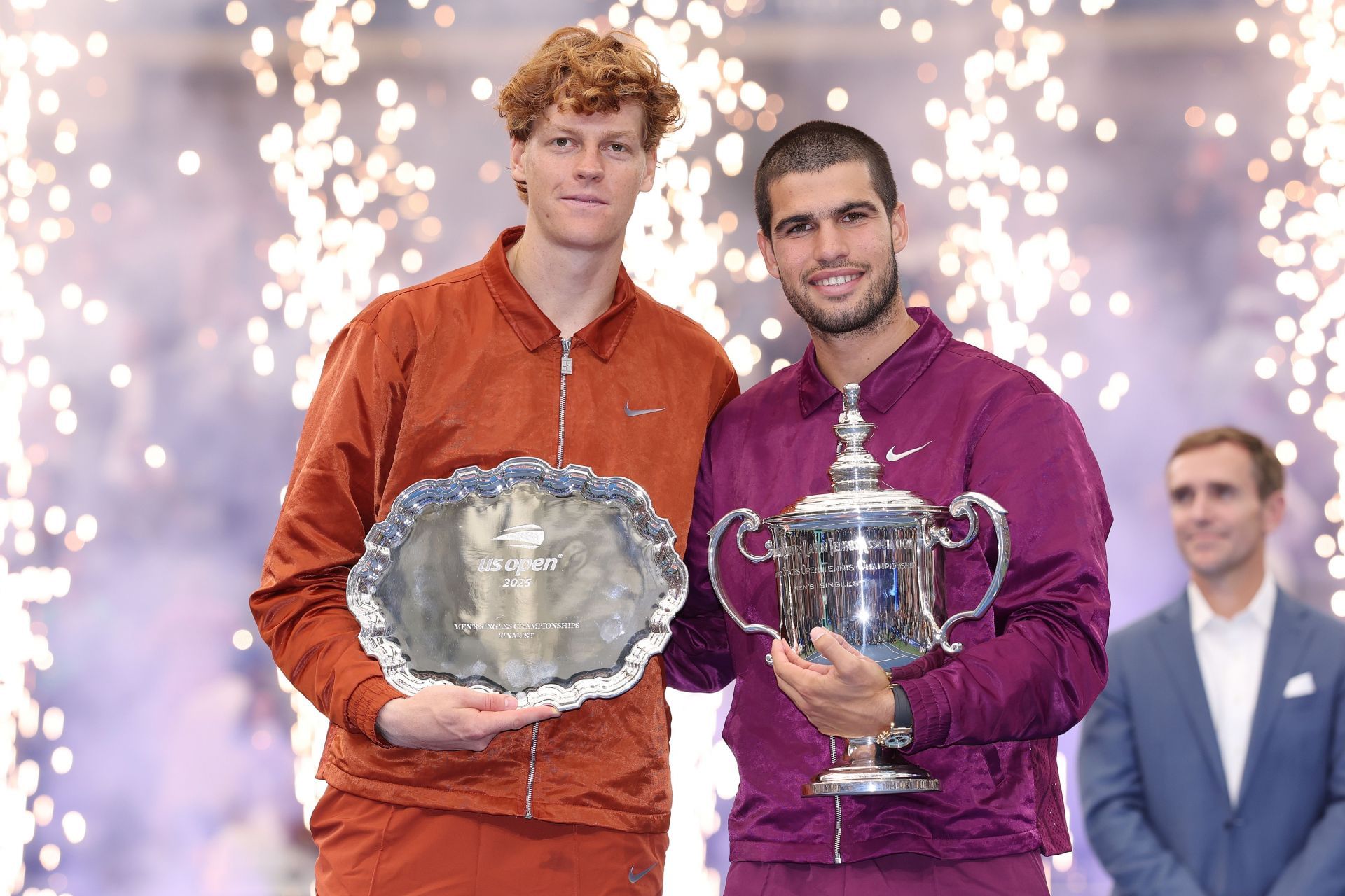 Jannik Sinner and Carlos Alcaraz pictured at the 2025 US Open | Image source: Getty