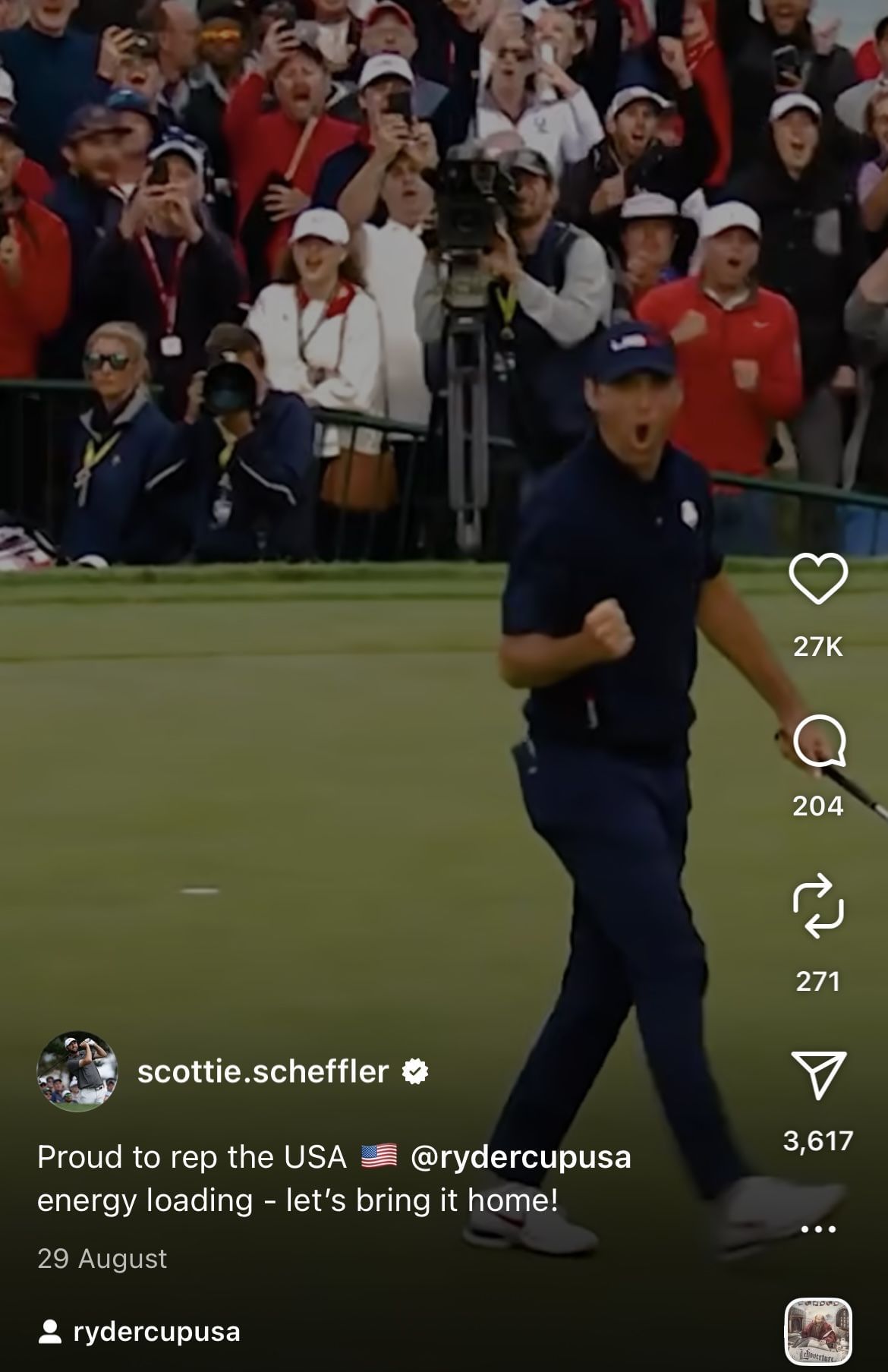 Scottie Scheffler&#039;s post via Instagram _ Image Source: Instagram/@scottie.scheffler