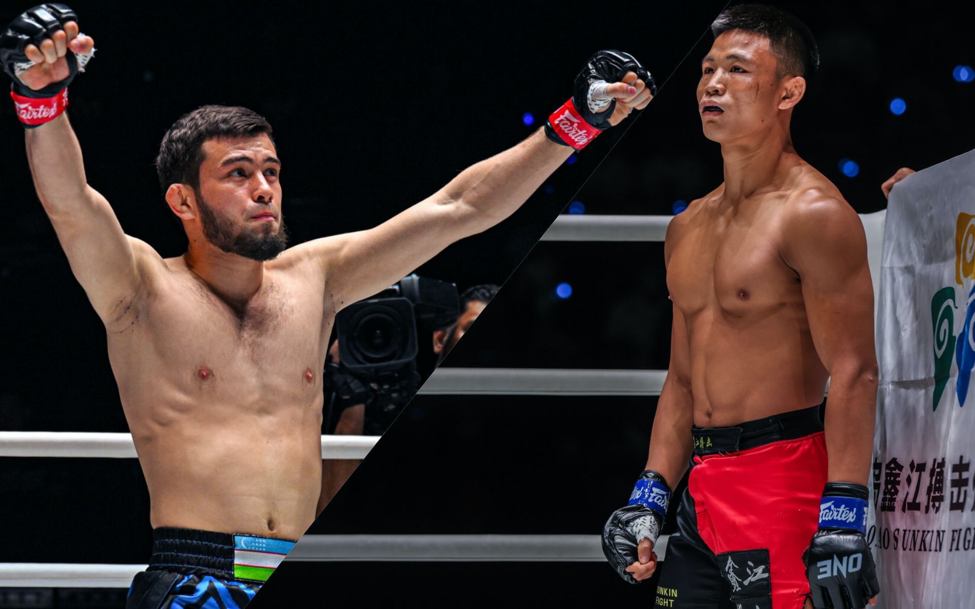 Sanzhar Zakirov (L) vs Hu Yong | Image credit: ONE Championship
