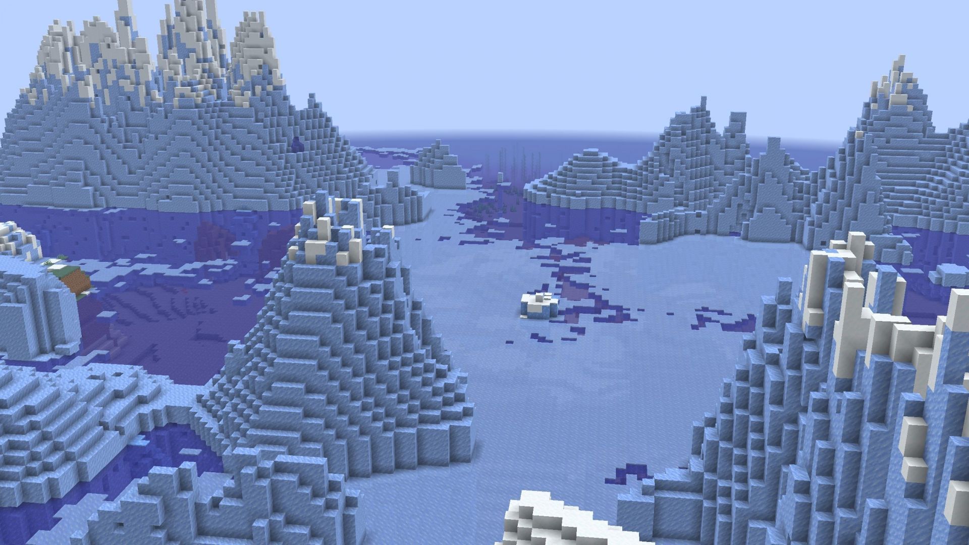 Frozen Ocean does not have any major resources for survival (Image via Sportskeeda Gaming || Mojang Studios)