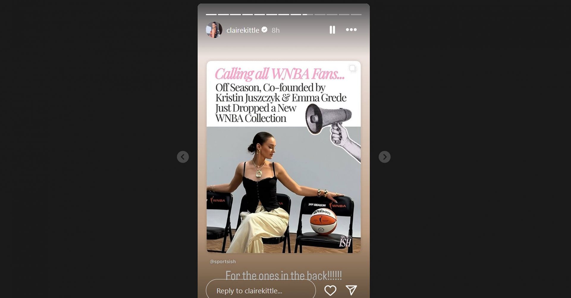 Claire Kittle supporting Kristin Juszczyk&#039;s apparel brand/@clairekittle
