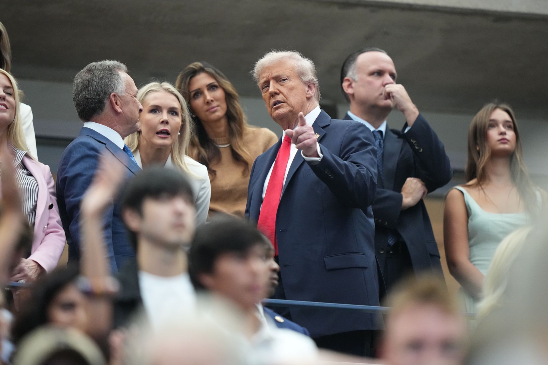US President Donald Trump attends the Men&#039;s Singles Final match between Jannik Sinner of Italy and Carlos Alcaraz of Spain at USTA Billie Jean King National Tennis Center. Flushing, NY 9/7/2025 CREDIT: Erick W. Rasco (Photo by Erick W. Rasco/Sports Illustrated via Getty Images)