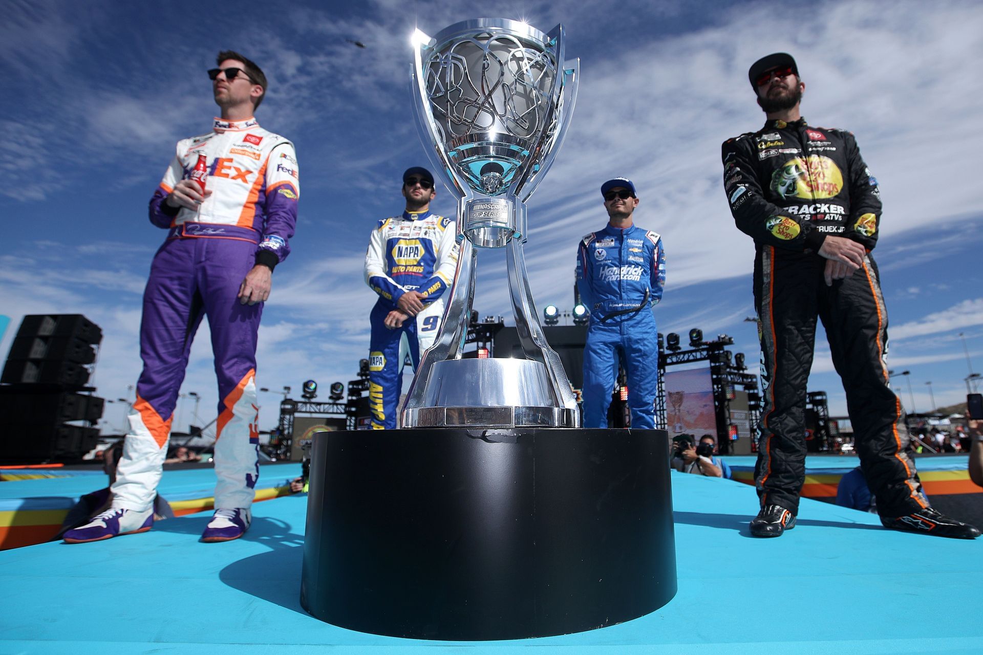 2021 NASCAR Cup Series Championship 4 (L-R) Denny Hamlin, Chase Elliott, Kyle Larson, and Martin Truex Jr. Source: Getty