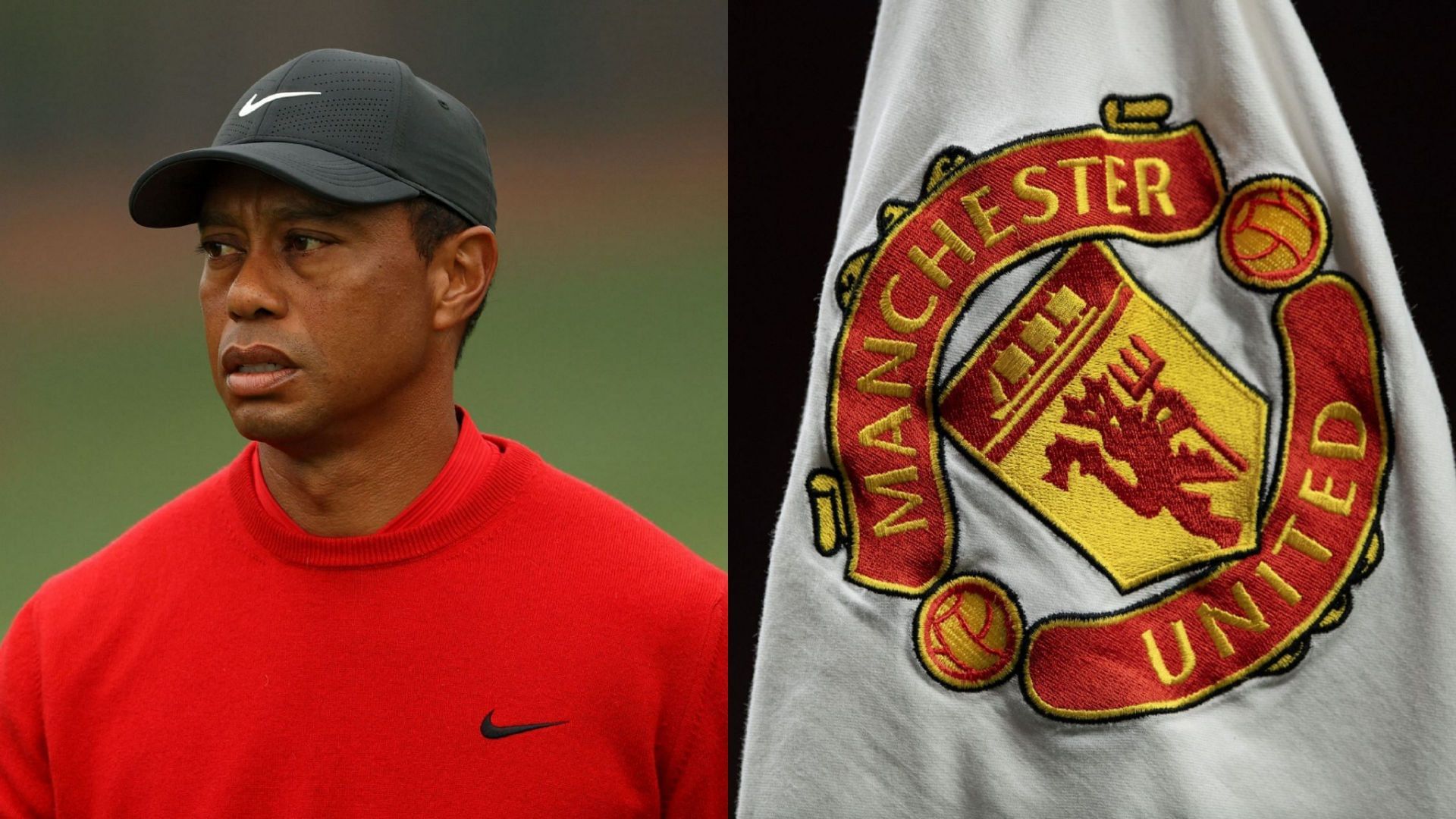 Tiger Woods (on the left) and Manchester United (on the right) / Source: Getty Images