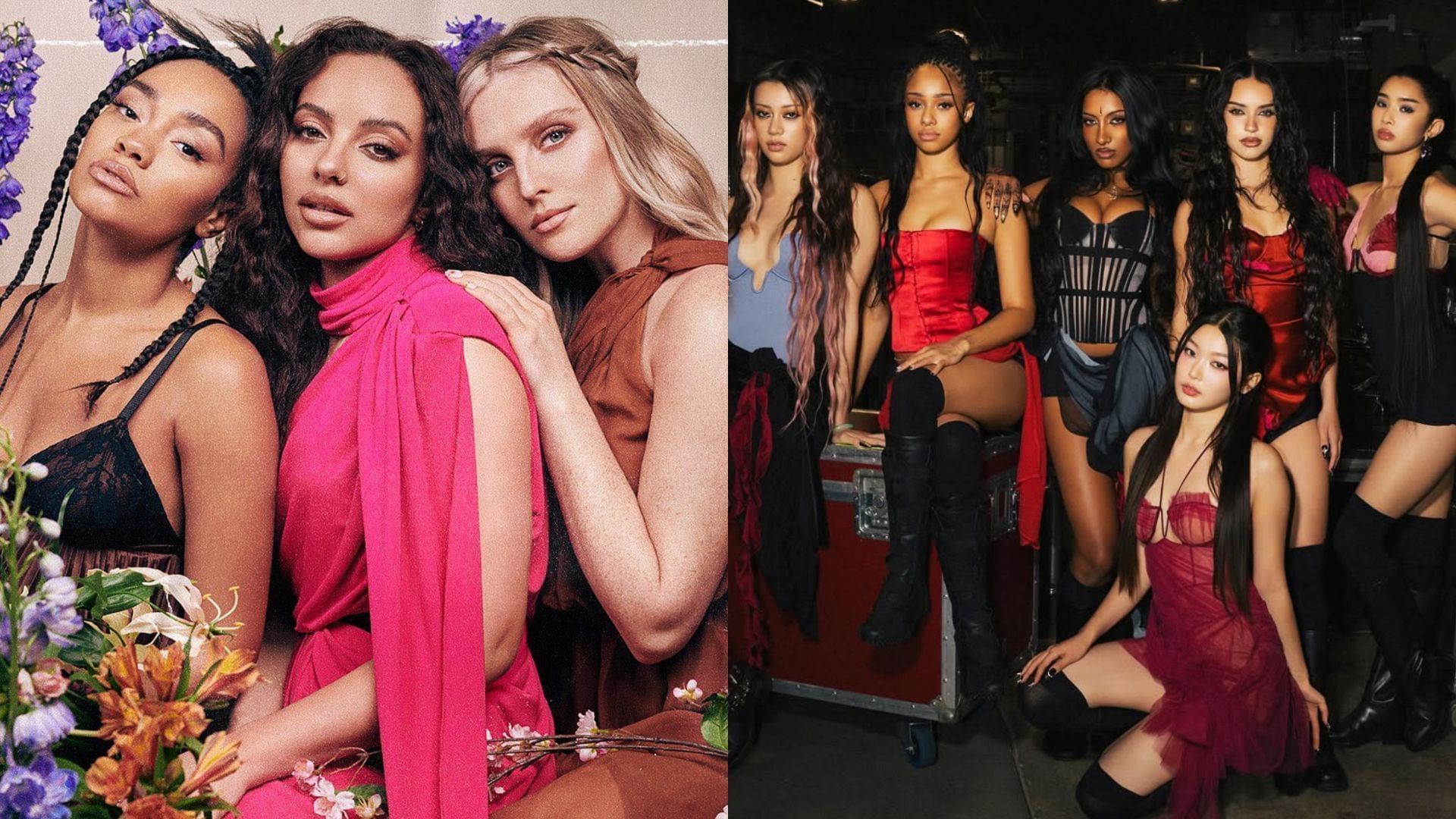 Little Mix and KATSEYE (Images via Instagram/@littlemix, @katseyeworld)