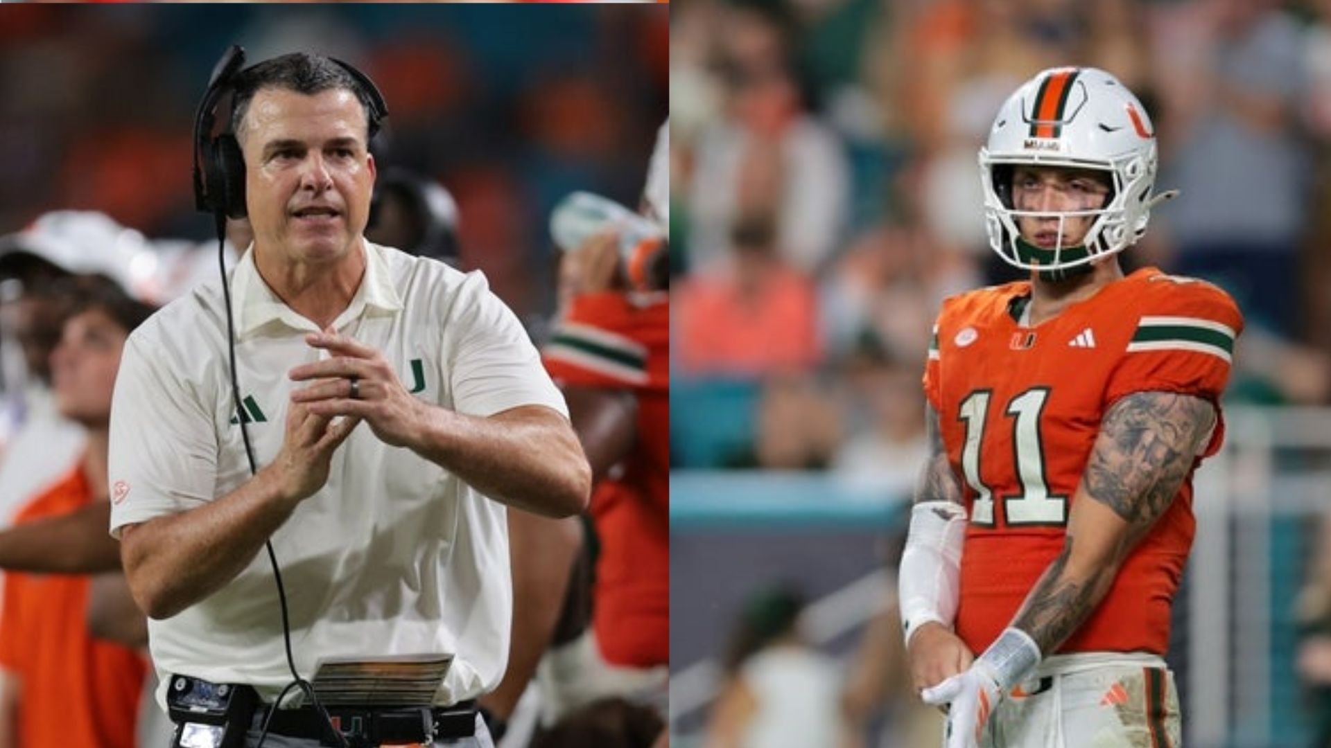 Mario Cristobal and Carson Beck