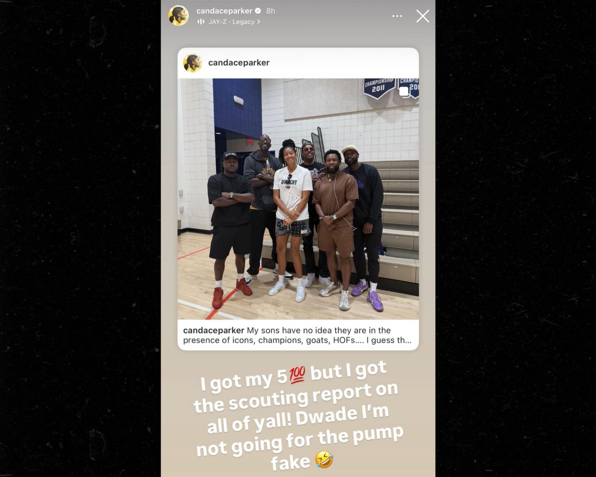 Candace Parker&#039;s Instagram story on Thursday (Image source: IG/@candaceparker)