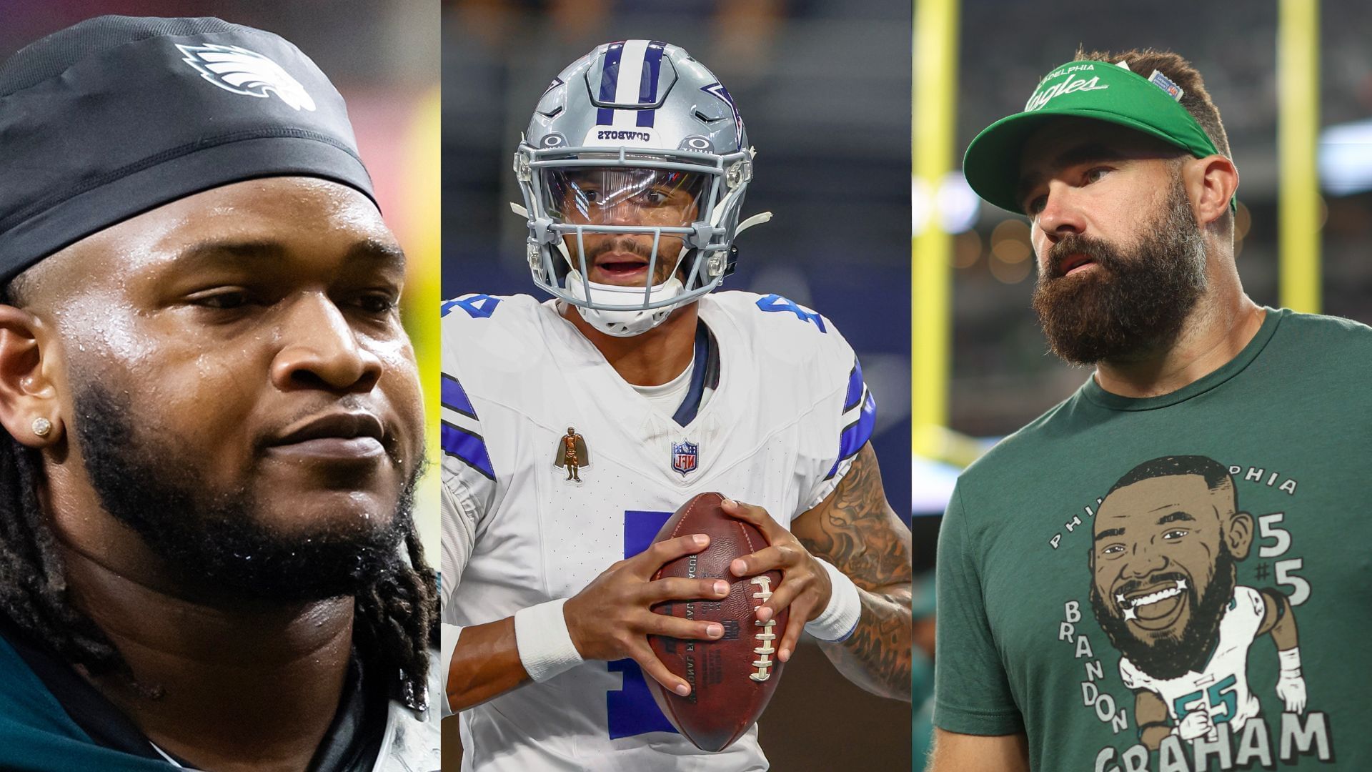 Jason Kelce x Jalen Carter x Dak Prescott 