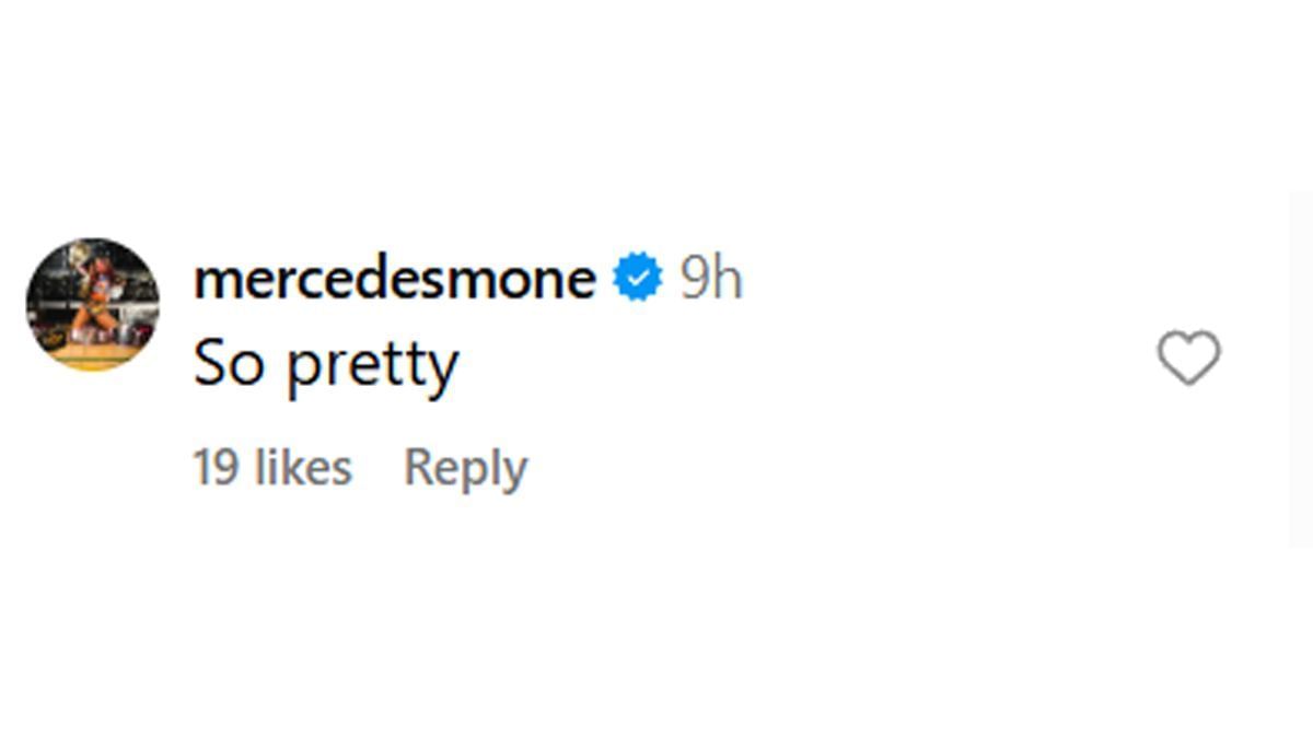 Mercedes Mone&#039;s comment on Harley Cameron&#039;s post (Image via Harley Cameron&#039;s Instagram)