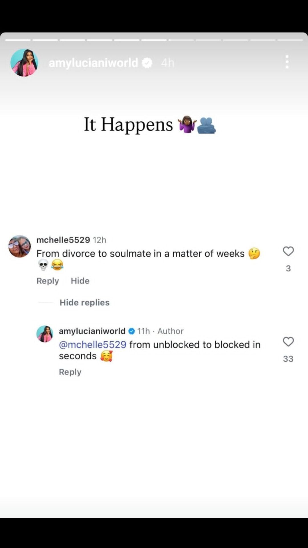 Amber Rose posts an interaction that she had with a netizen. Credit: Rose/IG