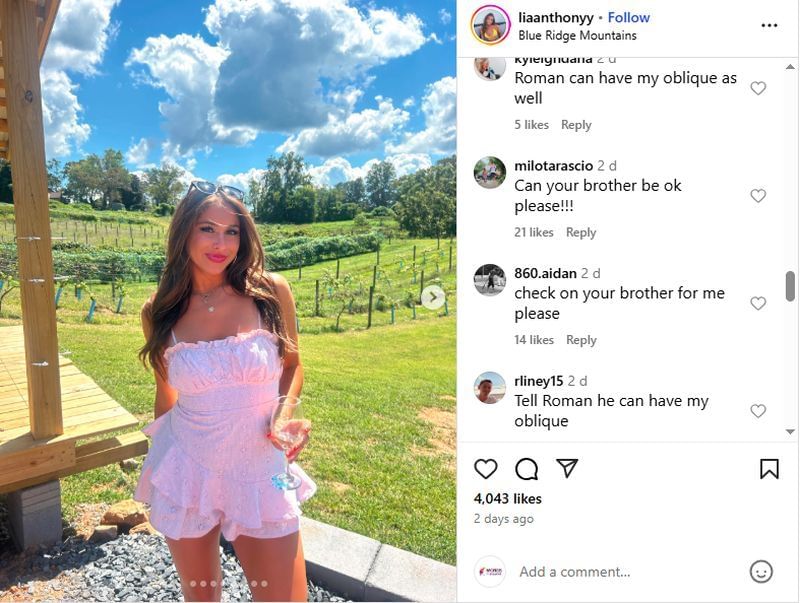 Fan reactions to Lia Anthony&#039;s Instagram post