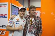 Marc Marquez (L) and Fernando Alonso (R) at the 2014 MotoGP of Italy - Source: Getty