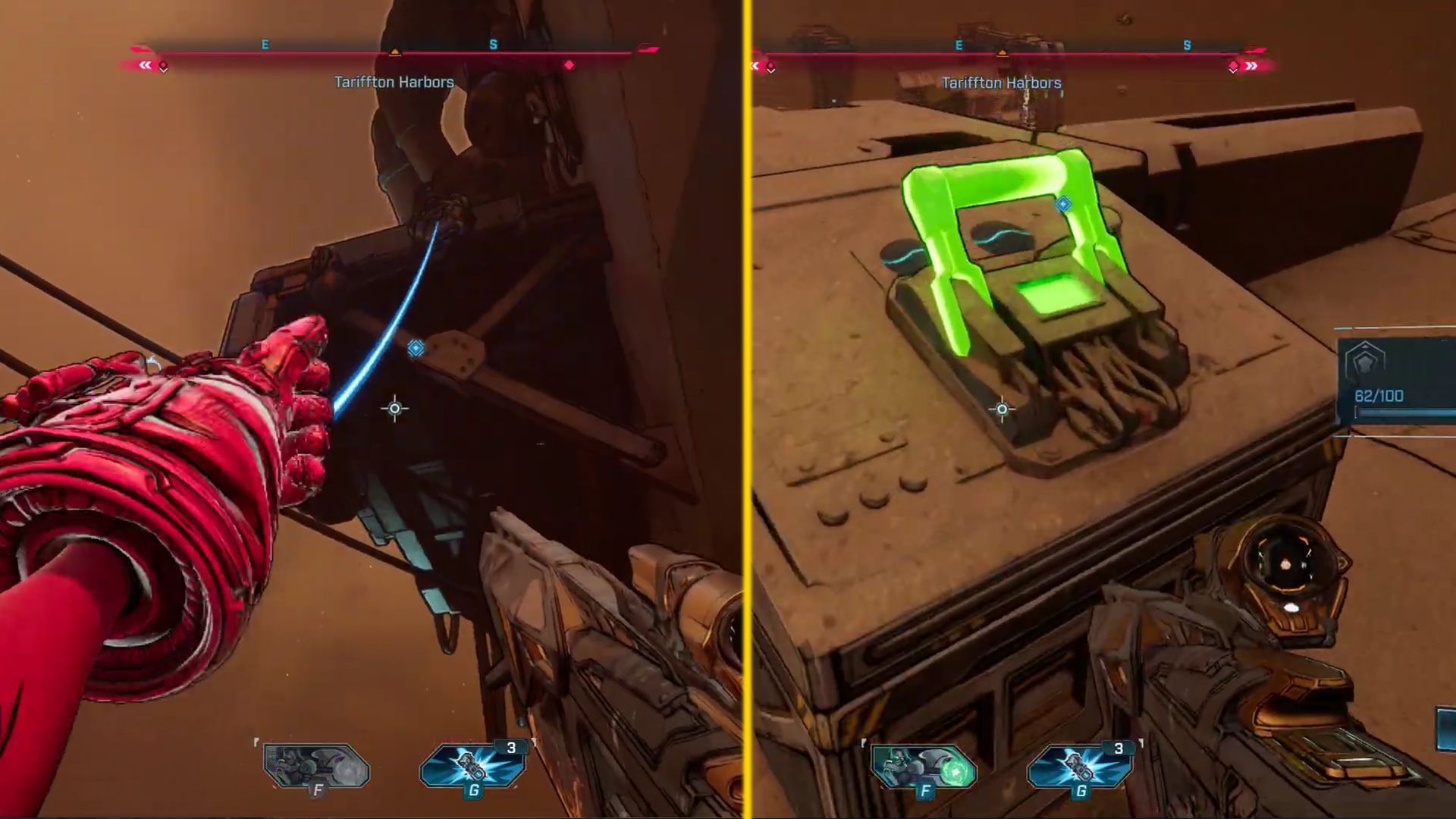 The Switch is just behind the Signal booster up on a ledge (Image via Gearbox Software)