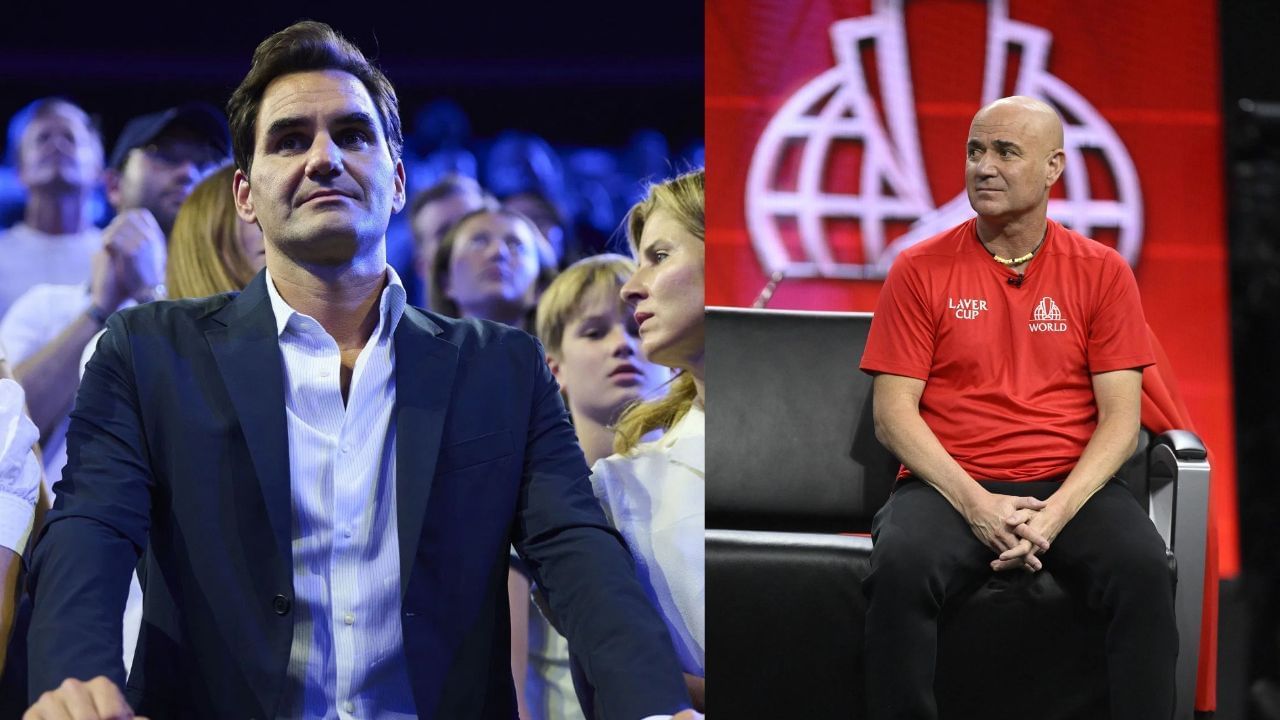 Roger Federer shares experience of practicing with Andre Agassi (Image via: Both Getty)