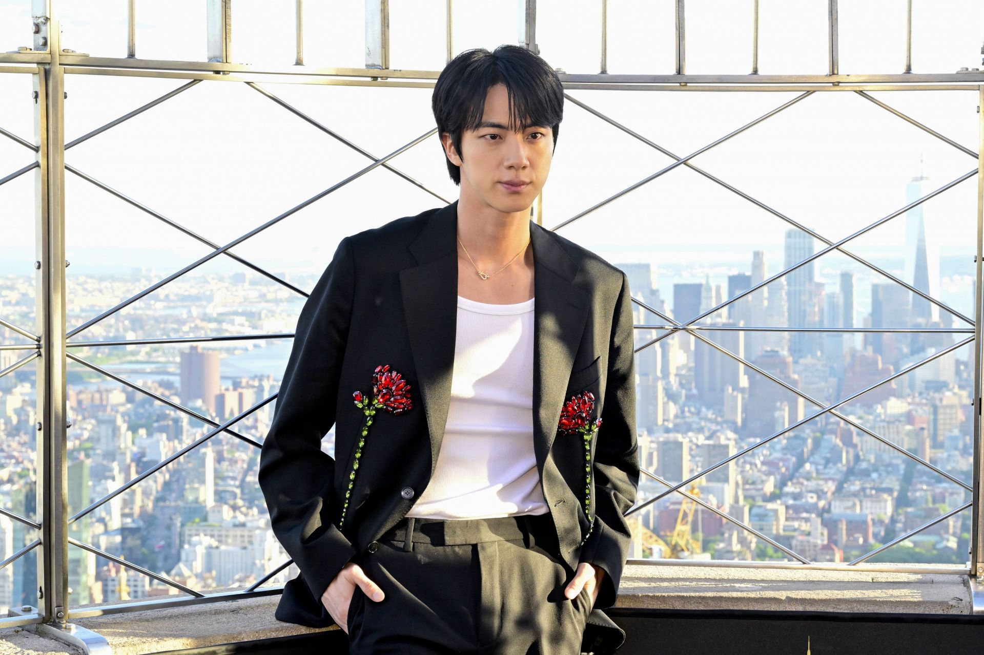 BTS&#039; Jin Lights the Empire State Building in Celebration of Second Solo Album Echo - Source: Getty