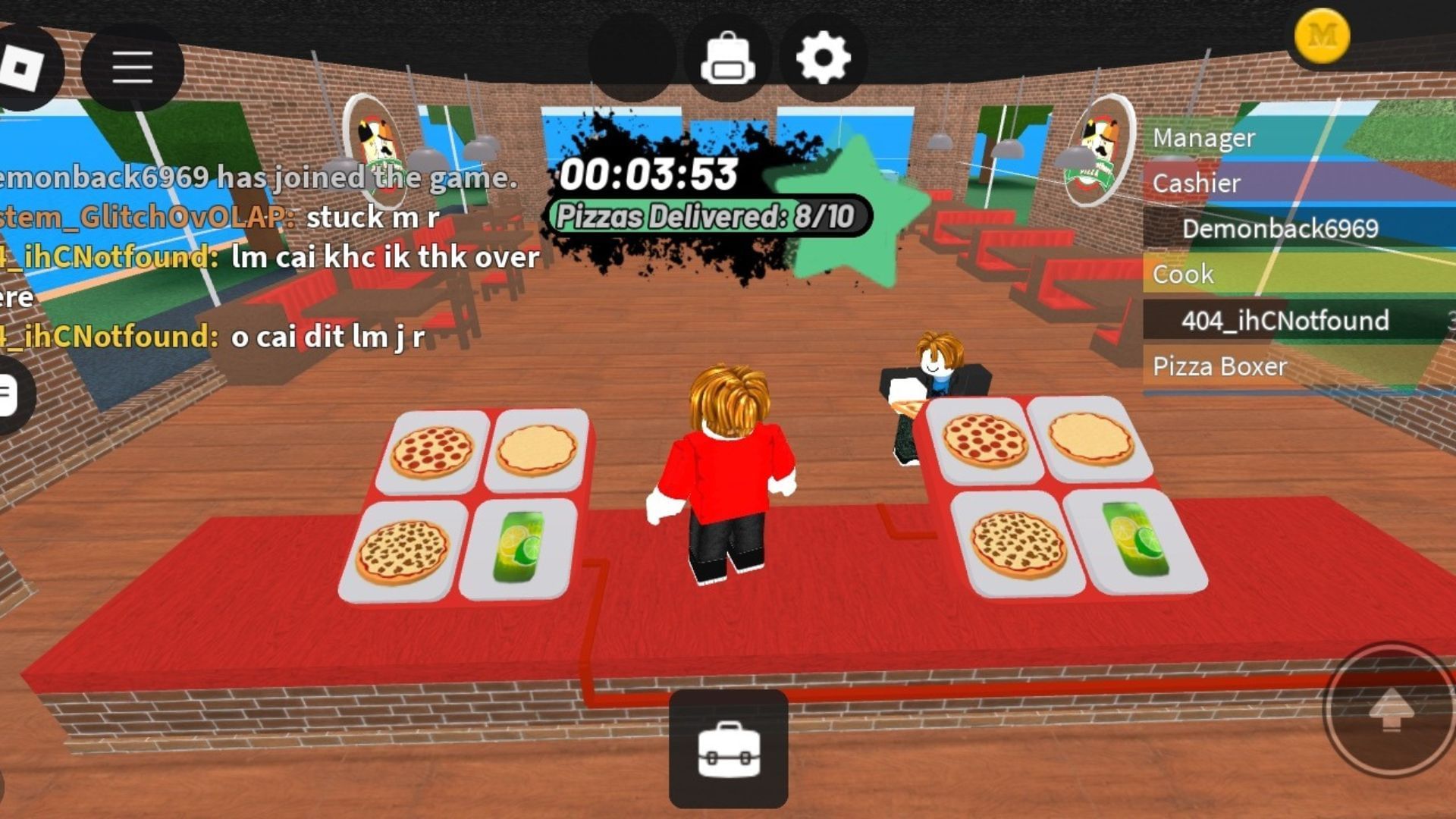 Serving Pizzas (Image via Roblox)