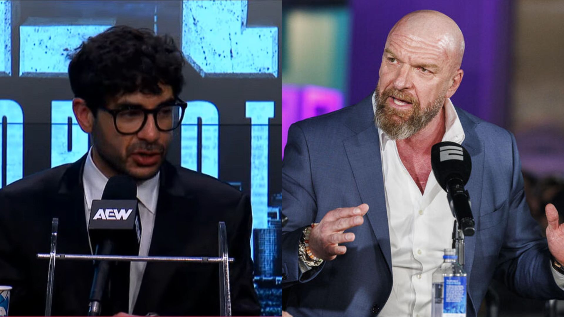 Tony Khan and Triple H are top players in AEW and WWE respectively [Photo: AEW Official YouTube Channel and wwe.com]