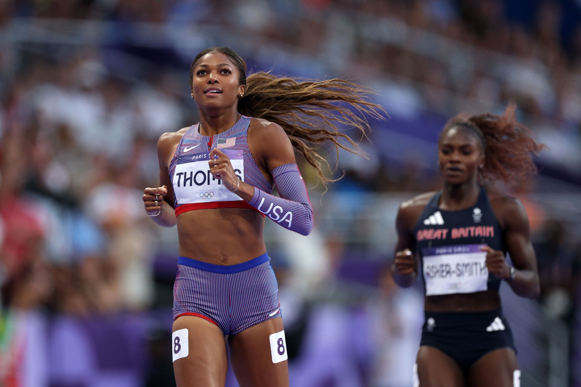 Gabby Thomas competes in Athletics - Olympic Games Paris 2024: Day 10 - Source: Getty