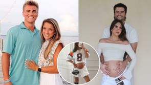 Bo Nix's wife Izzy sends 1-word message as Jarrett Stidham's wife Kennedy flaunts baby bump in Broncos jersey in Week 1 game vs. Titans