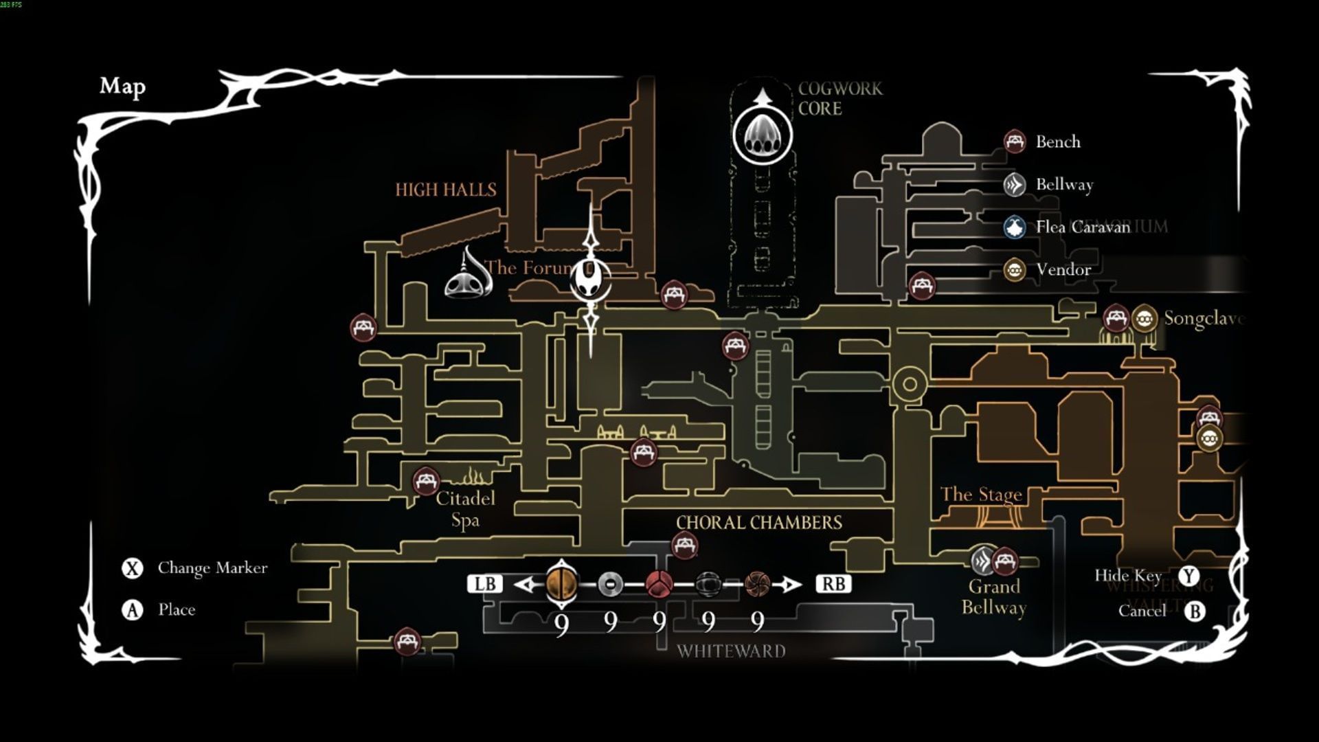 Rosary Cannon location in Hollow Knight Silksong (Image via Team Cherry)