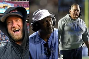 Dave Portnoy takes aim at Michael Jordan's brand after Bill Belichick's GF Jordon Hudson-themed sign goes viral at UNC vs. TCU game
