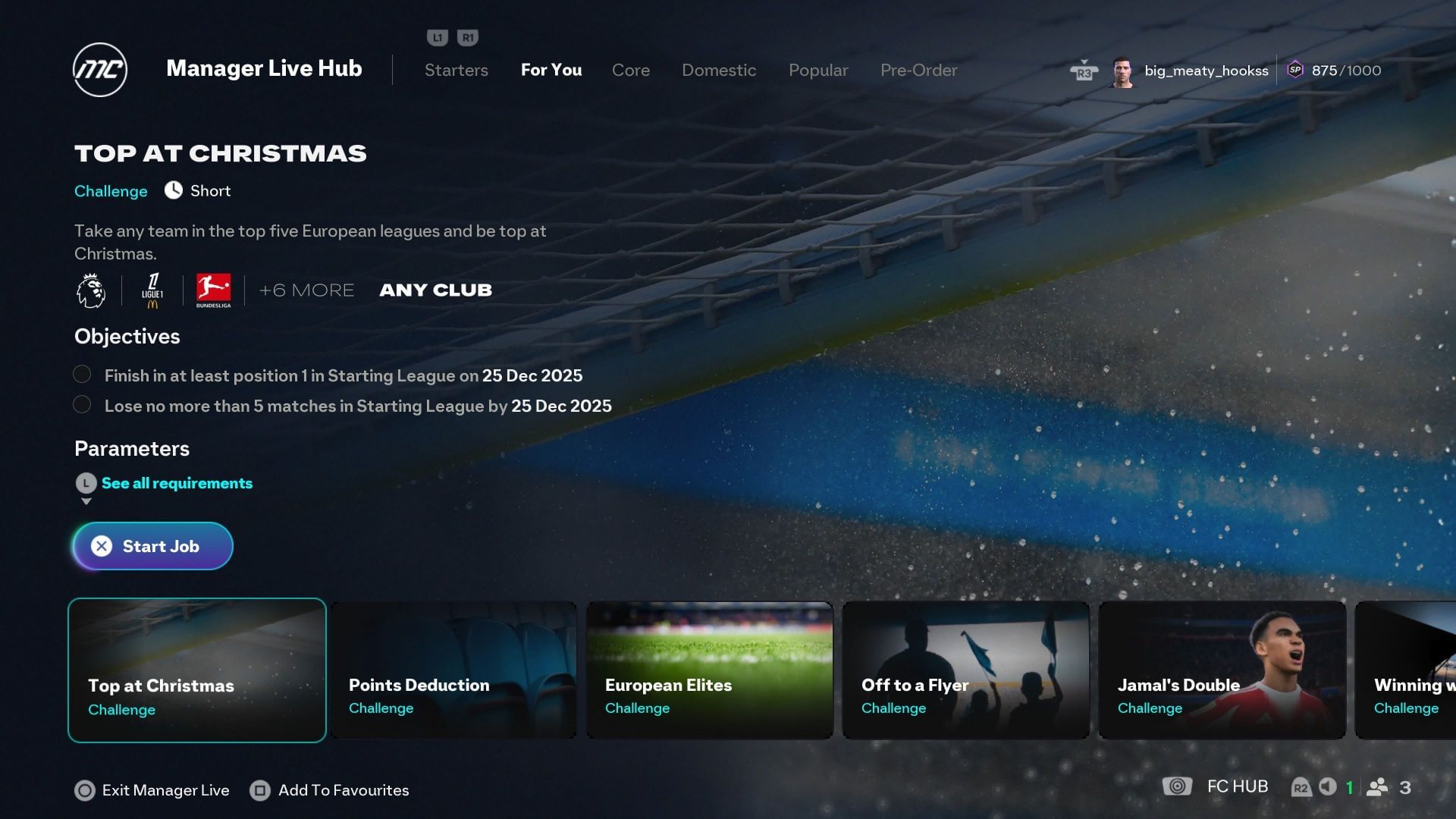 Live Challenges in Manager Career (Image via EA Sports)