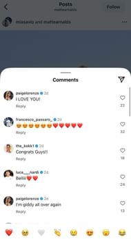 Réactions du monde du tennis à Mia Savio et Matteo Arnaldi (Source: Instagram / Miasavio)