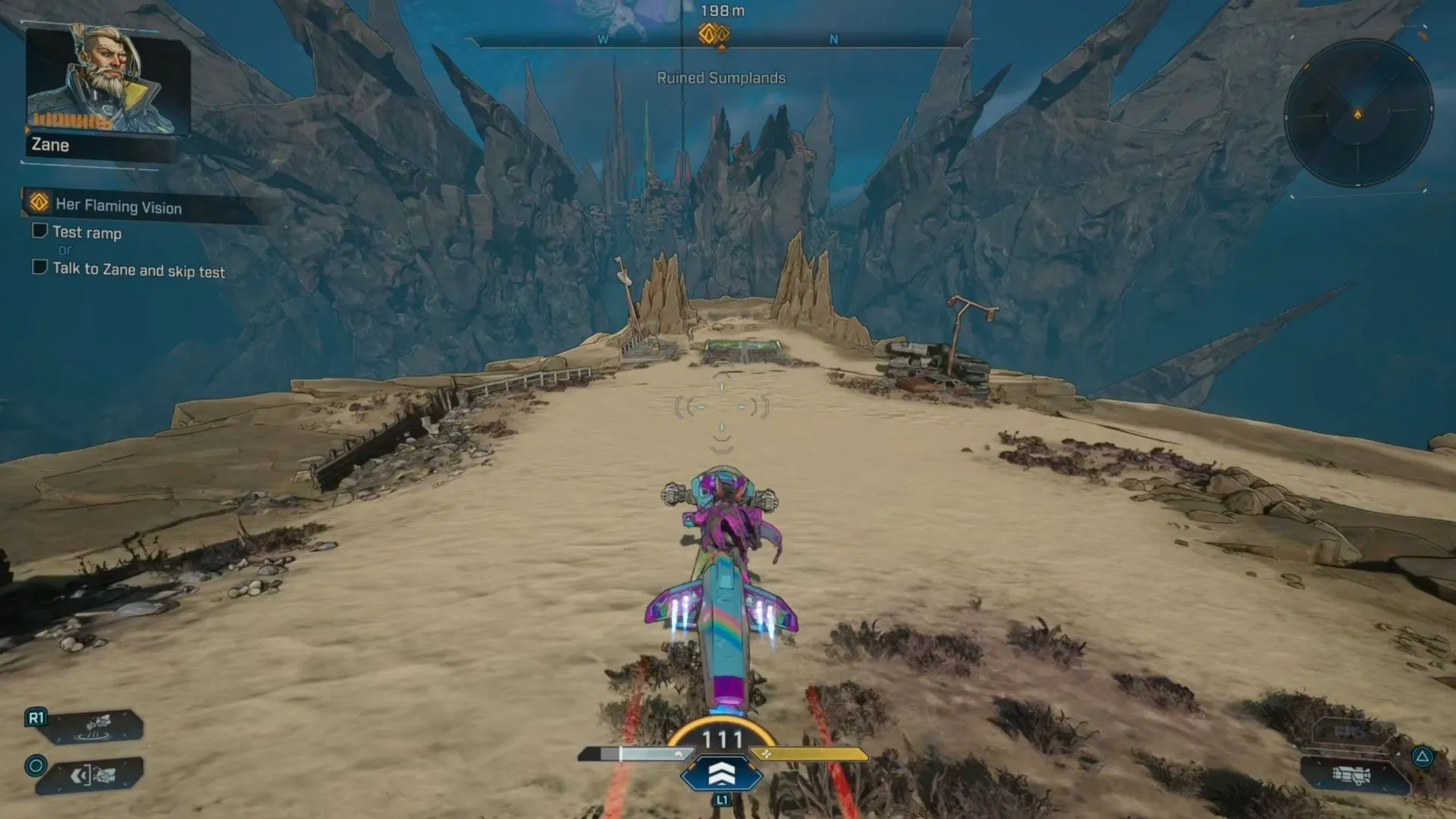 It&#039;s very funny if you test the ramp in Borderlands 4, but it will kill you (Image via 2K Games)