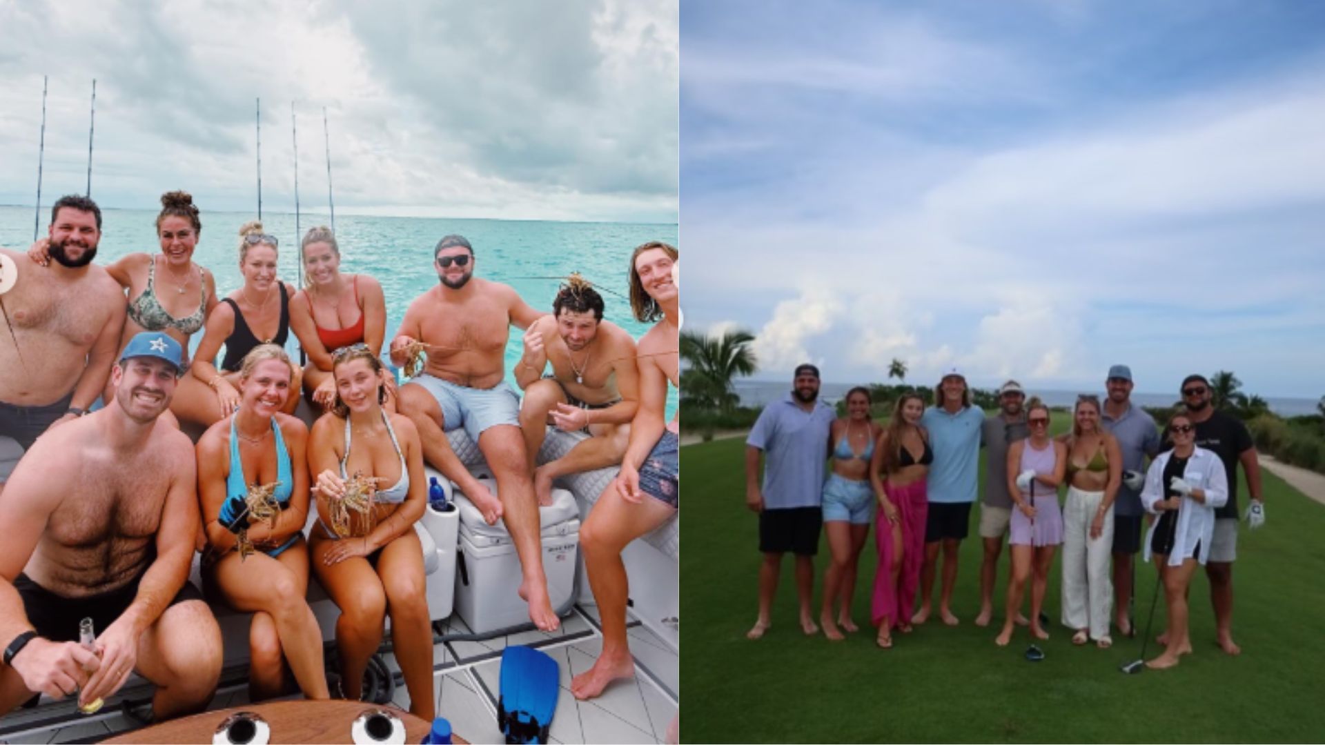 The Lawrence&#039;s and Mayfield&#039;s were two of the couples on the beach trip. (Photos via Marielle Corbett&#039;s Instagram)