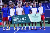 USA v Czechia - 2025 Davis Cup Qualifiers - Czechs celebrate on Day 2 - Source: Getty