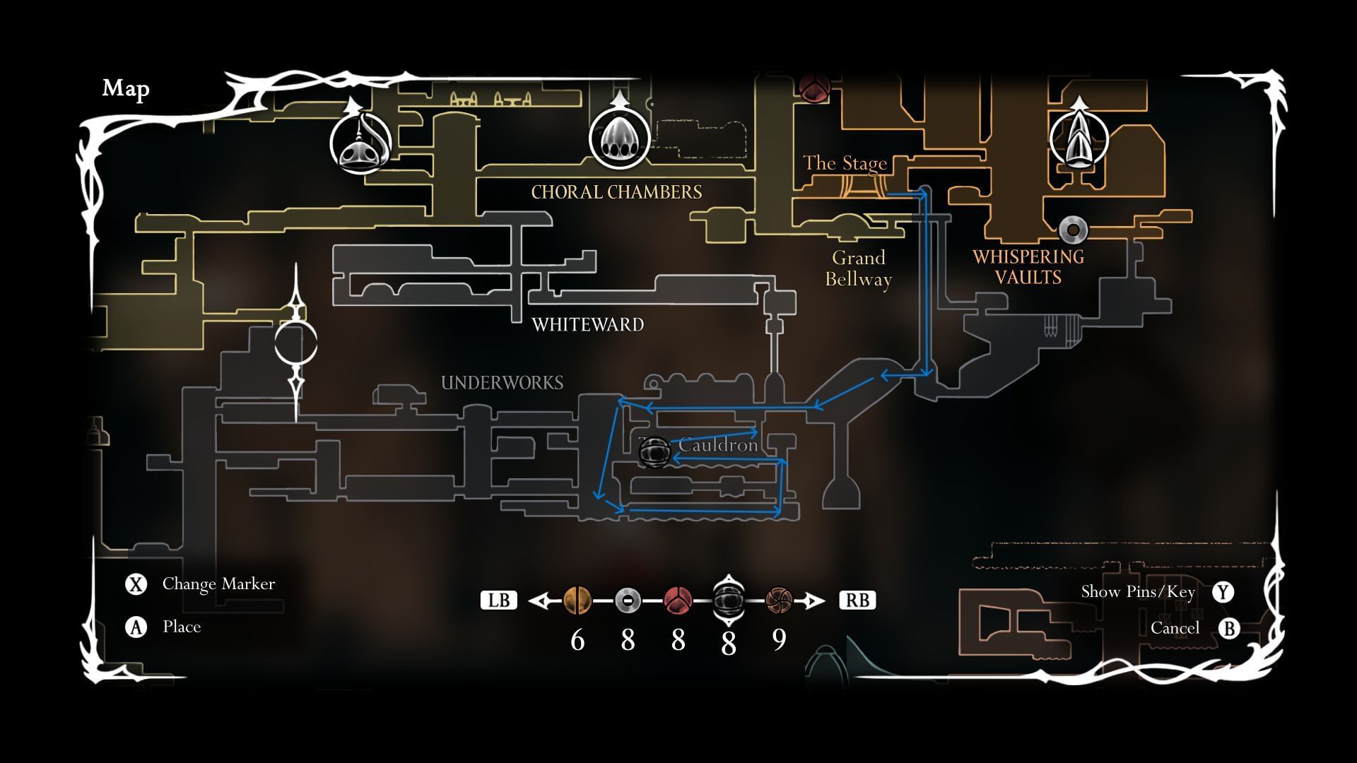 Path to Clawline from The Stage (Image via SK Gaming || Team Cherry)