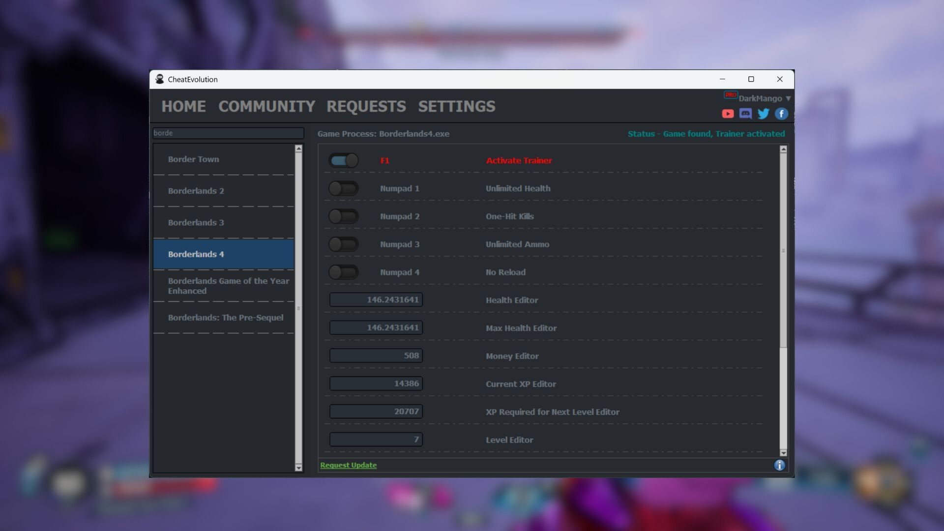 CheatEvolution provides a lot of options (Image via CheatEvolution)