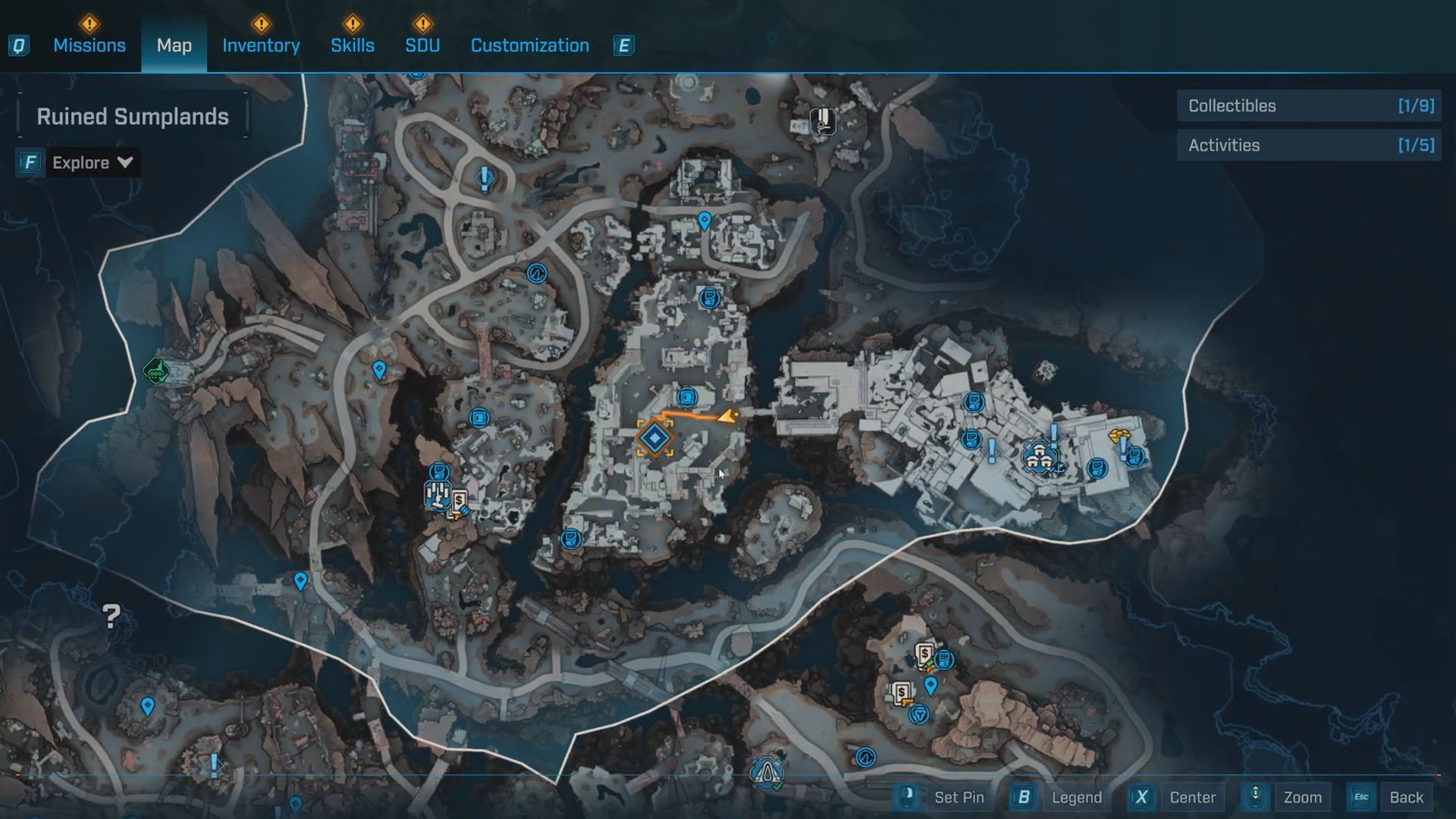 The first log is locatd in the west side of Carcadia Town (Image via Gearbox Software)