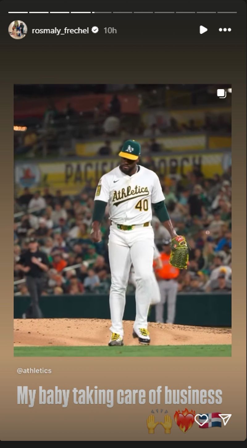 Luis Severino&#039;s wife ,Rosmaly, shared story.(rosmaly_frechel/ Instagram)
