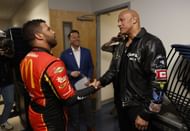 2024 Daytona 500 Grand Marshal Dwayne Johnson (R) and Bubba Wallace. Source: Getty