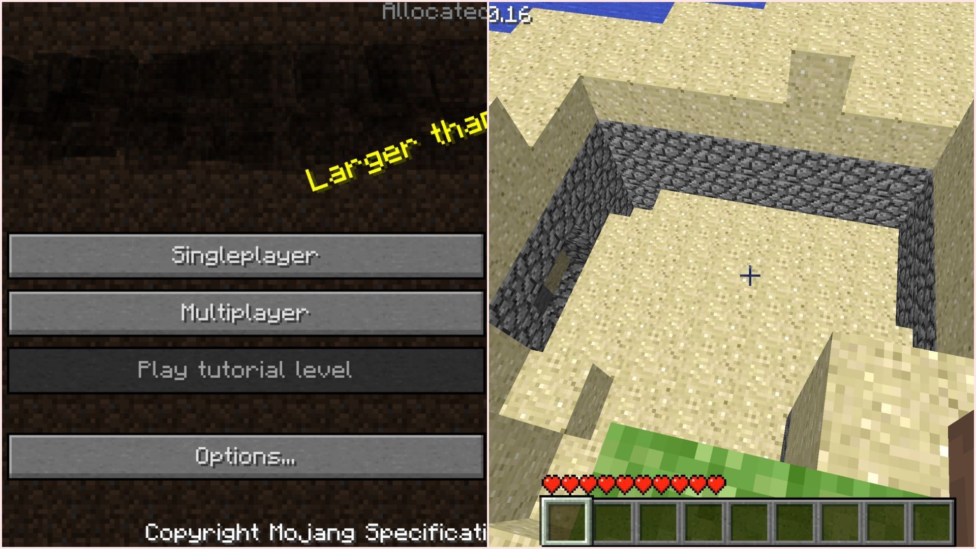 Some texture and terrain glitches were extremely unsettling and confusing (Image via Sportskeeda Gaming || Mojang Studios)