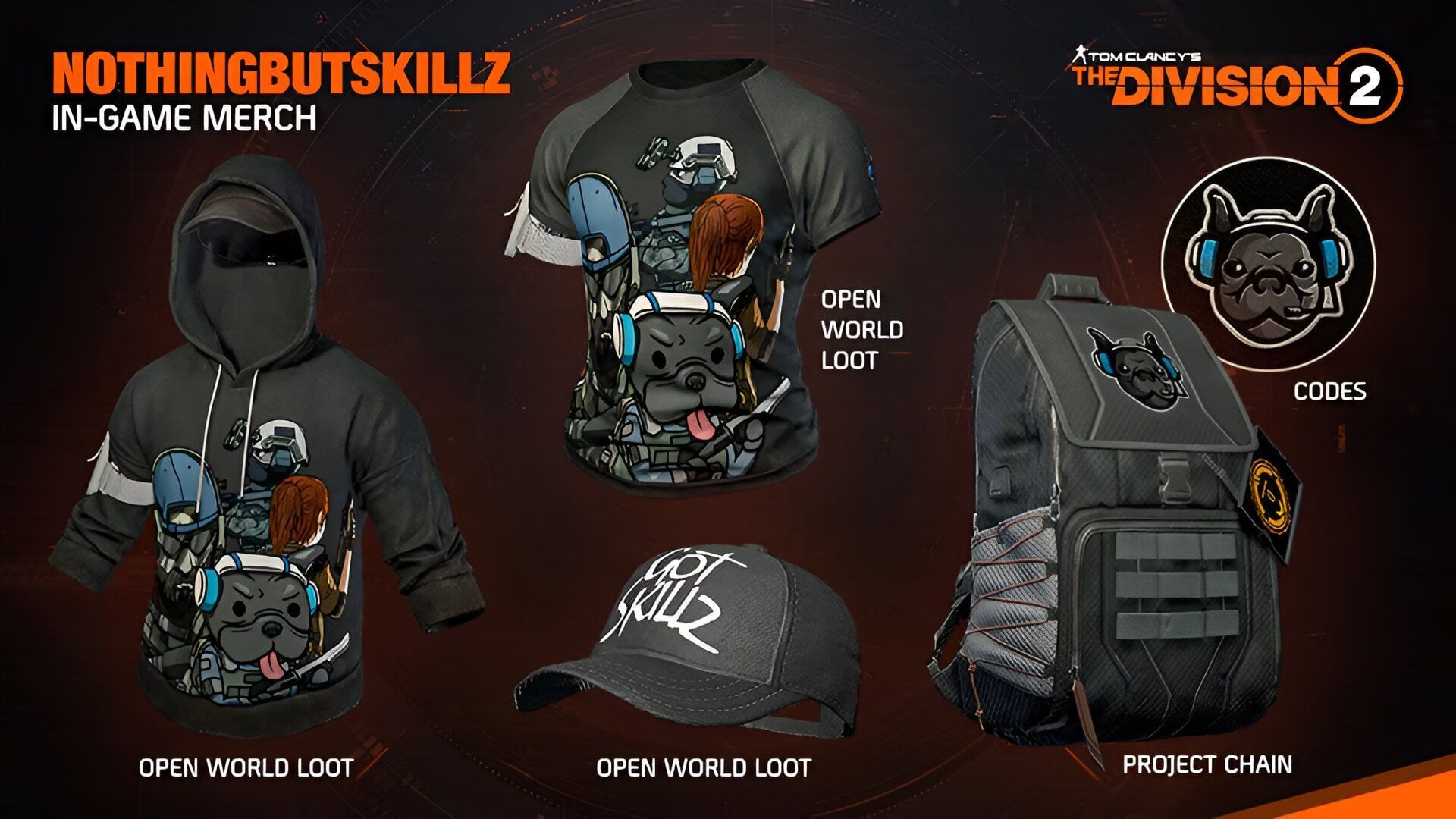 NothingButSkillz-themed cosmetics (Image via Ubisoft)