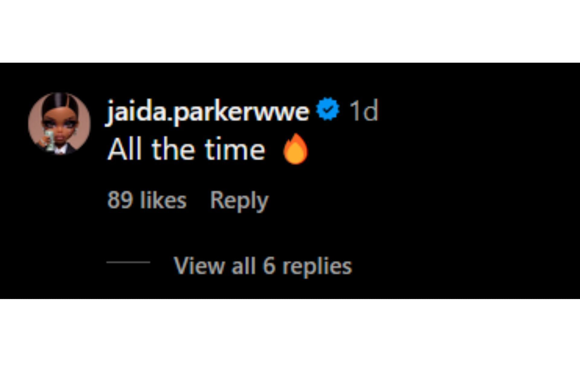 Jaida Parker&#039;s comment on Mercedes&#039; Instagram post