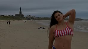 Ilona Maher poses in a special bikini as she enjoys 'recovery' at a beach
